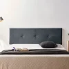 Moonia Tête de Lit Tapisée NAPOLI Aqualine 130x50x5 cm - Gris Foncé - Best