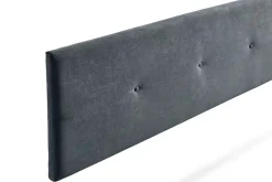 Moonia Tête de Lit Tapisée NAPOLI Aqualine 130x50x5 cm - Gris Foncé - Best