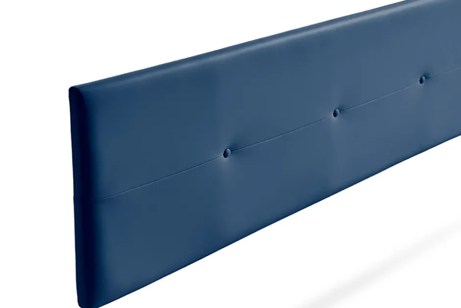 Moonia Tête de Lit Tapisée NAPOLI Simili cuir 90x50x5 cm - Bleu Foncé -