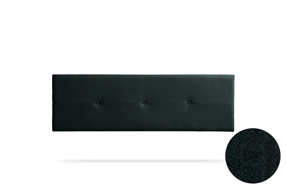Moonia Tête de Lit Tapisée NAPOLI Aqualine 160x50x5 cm - Noir -