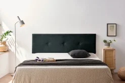 Moonia Tête de Lit Tapisée NAPOLI Aqualine 160x50x5 cm - Noir -