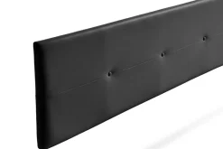 Moonia Tête de Lit Tapisée NAPOLI Simili cuir 130x50x5 cm - Noir -