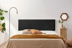 Moonia Tête de Lit Tapisée NOVA Simili cuir 160x50x5 cm - Noir - Outlet