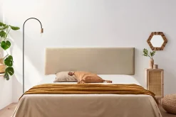 Moonia Tête de Lit Tapisée NOVA Simili cuir 145x50x5 cm - Or - Sale
