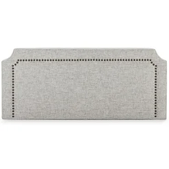 Vs Venta-Stock Tête de lit tapissée Leonor 160x60 cm Gris, Clous en Marron