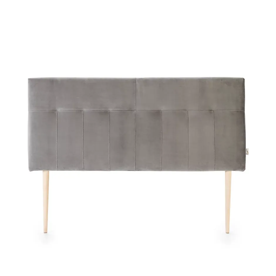 Vs Venta-Stock Tête de lit tapissée Napoles 160x100 cm Gris, Velours, Pieds en Bois Sale