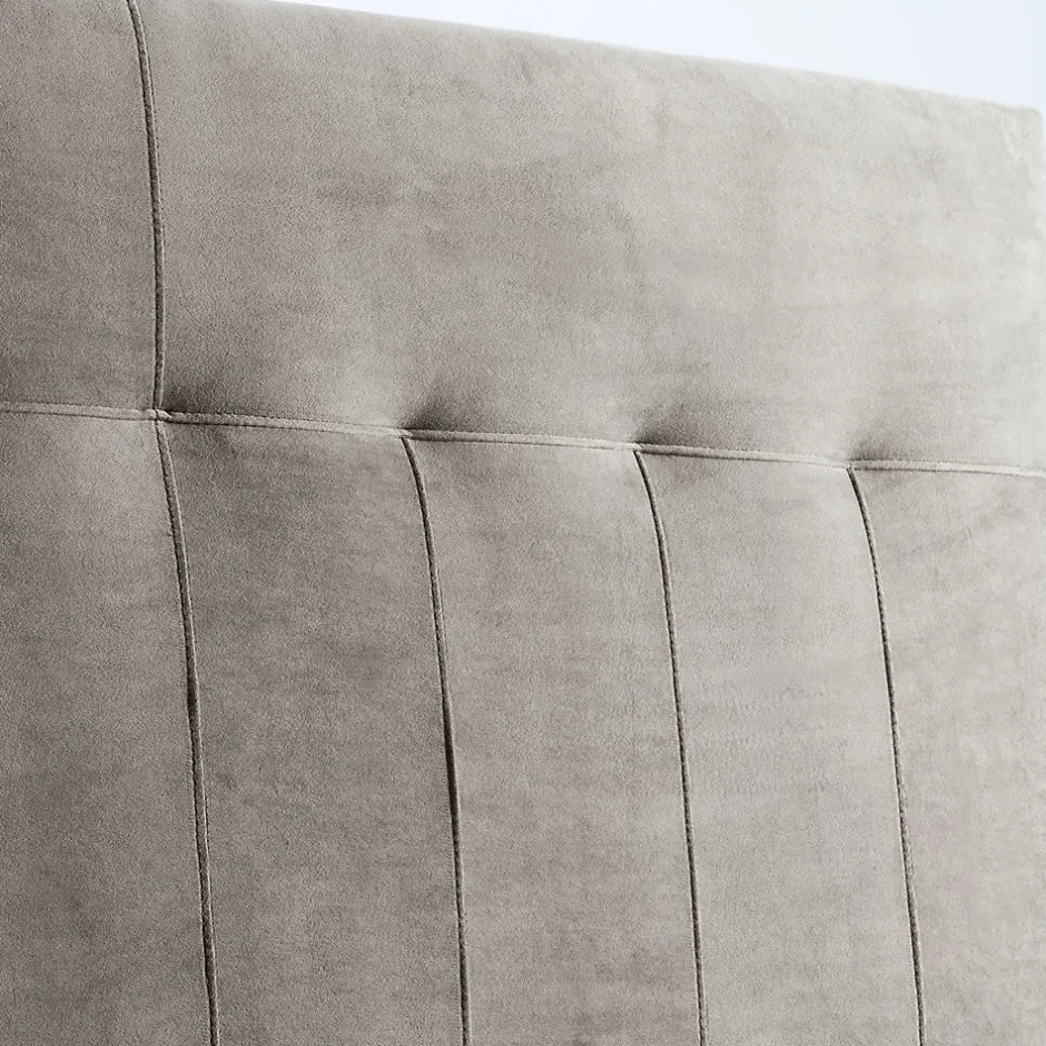 Vs Venta-Stock Tête de lit tapissée Napoles 160x100 cm Gris, Velours, Pieds en Bois Sale