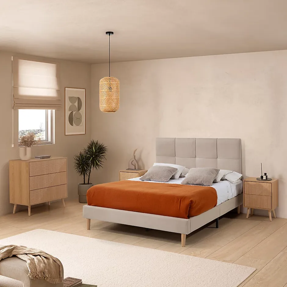 Vs Venta-Stock Tête de lit tapissée Sicilia 160x60 cm Beige Outlet