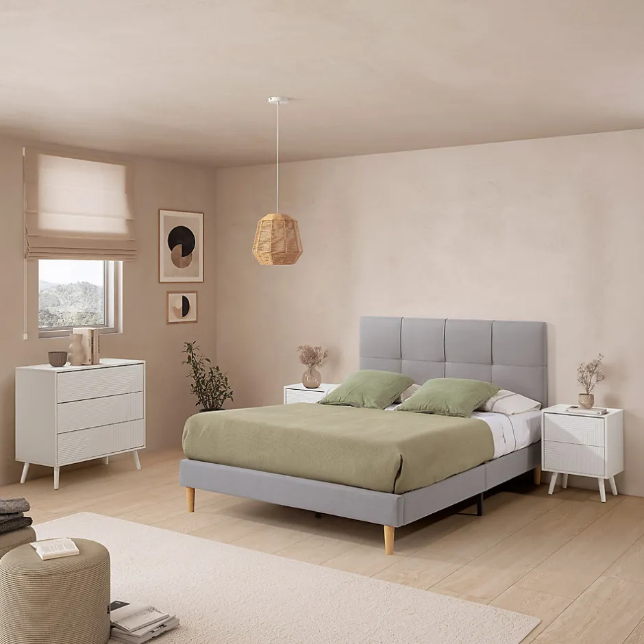 Vs Venta-Stock Tête de lit tapissée Sicilia 140x60 cm Gris