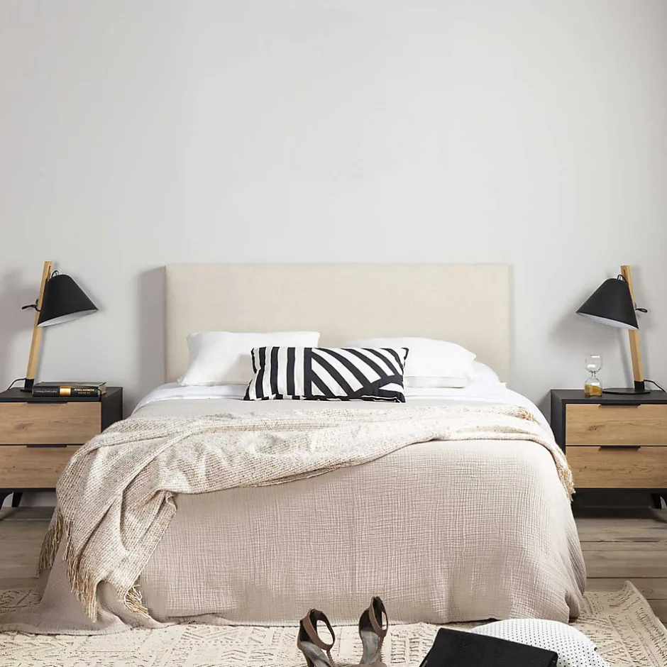 Vs Venta-Stock Tête de lit tapissée Tagomago 160x60 cm de Lin Naturel, 8 cm d'épaisseur Sale
