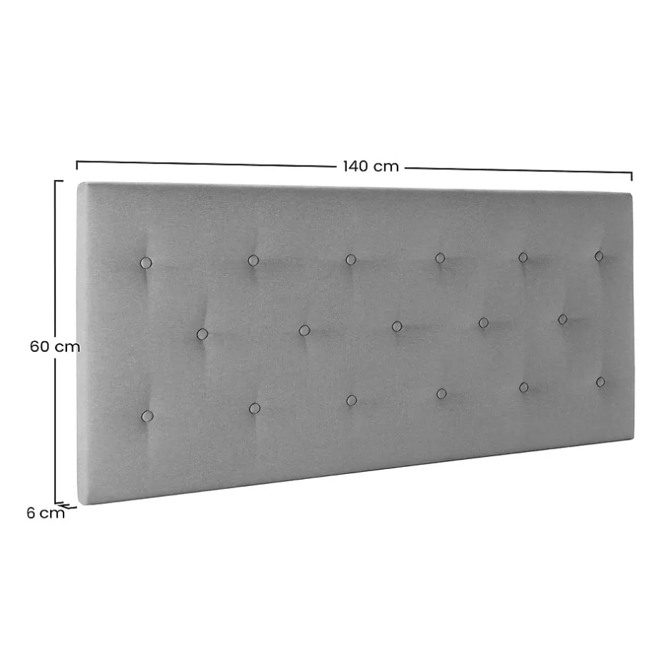 Vs Venta-Stock Tête de lit tapissée Turin 140x60 cm Gris Sale
