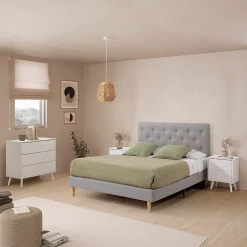 Vs Venta-Stock Tête de lit tapissée Turin 160x60 cm Gris Hot