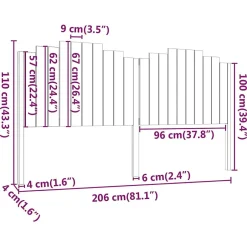 Vidaxl Tête de lit 206x4x110 cm Bois massif de pin
