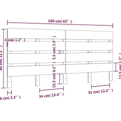 Vidaxl Tête de lit 160x3x80 cm Bois massif de pin