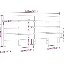 Vidaxl Tête de lit 160x3x80 cm Bois massif de pin