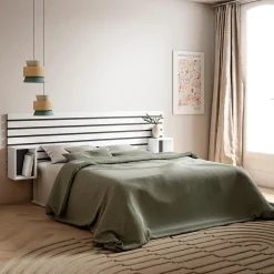 Skraut Home Tête de lit 214x70x3cm Lit 120-135-140-150-160cm couleur blanc