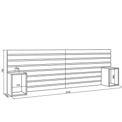 Skraut Home Tête de lit 214x70x3cm Lit 120-135-140-150-160cm couleur blanc