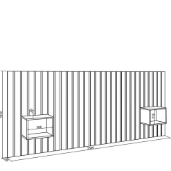 Skraut Home Tête de lit 258x107x3cm Lit de 150-160-180cm couleur blanc