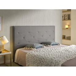 Eccox Tête de lit Zafiro pour lit 100 en tissu gris 115x115x8.
