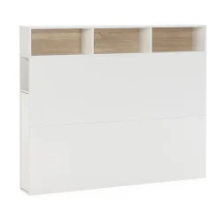 Vs Venta-Stock Tête de lit Zeus 165 cm blanc, 2 portes 9 trous
