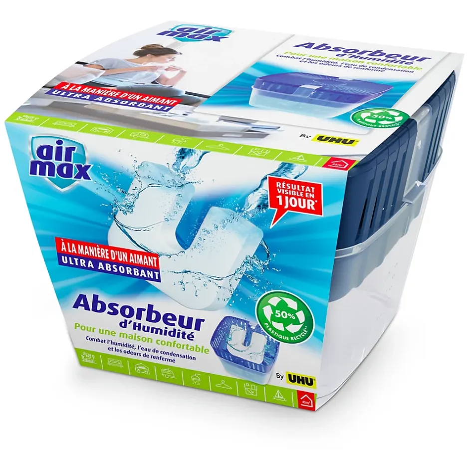 UHU Air max magnet - Absorbeur d'humidité très rapide et efficace, 1 recharge incluse Hot