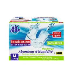 UHU Air max magnet - Recharges sans parfum pour absorbeur d'humidité Air max magnet, 2x 450g Best