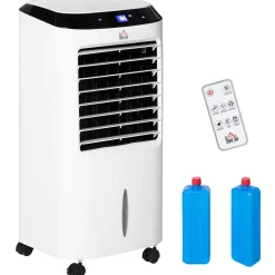 Homcom Ventilateur rafraichisseur humidificateur ioniseur 4 en 1 - portable oscillant 60W 10L - télécommande