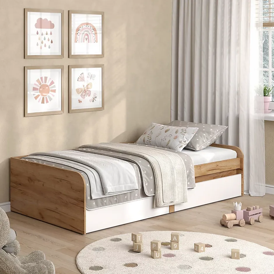 Vicco Lit denfant Blanc/Artisan 90x200 cm sans matelas Sale