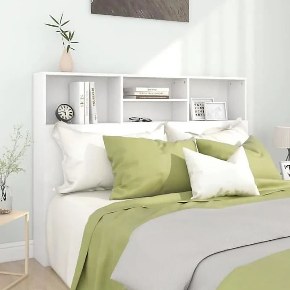 Vidaxl Armoire de tête de lit Blanc 140x19x103,5 cm 811862