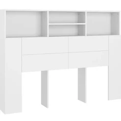 Vidaxl Armoire de tête de lit Blanc 140x19x103,5 cm 811862