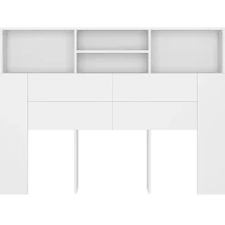 Vidaxl Armoire de tête de lit Blanc 140x19x103,5 cm 811862