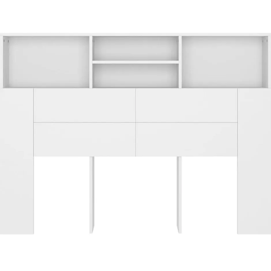 Vidaxl Armoire de tête de lit Blanc 140x19x103,5 cm 811862