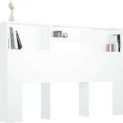 Vidaxl Armoire de tête de lit Blanc 160x19x103,5 cm 811871