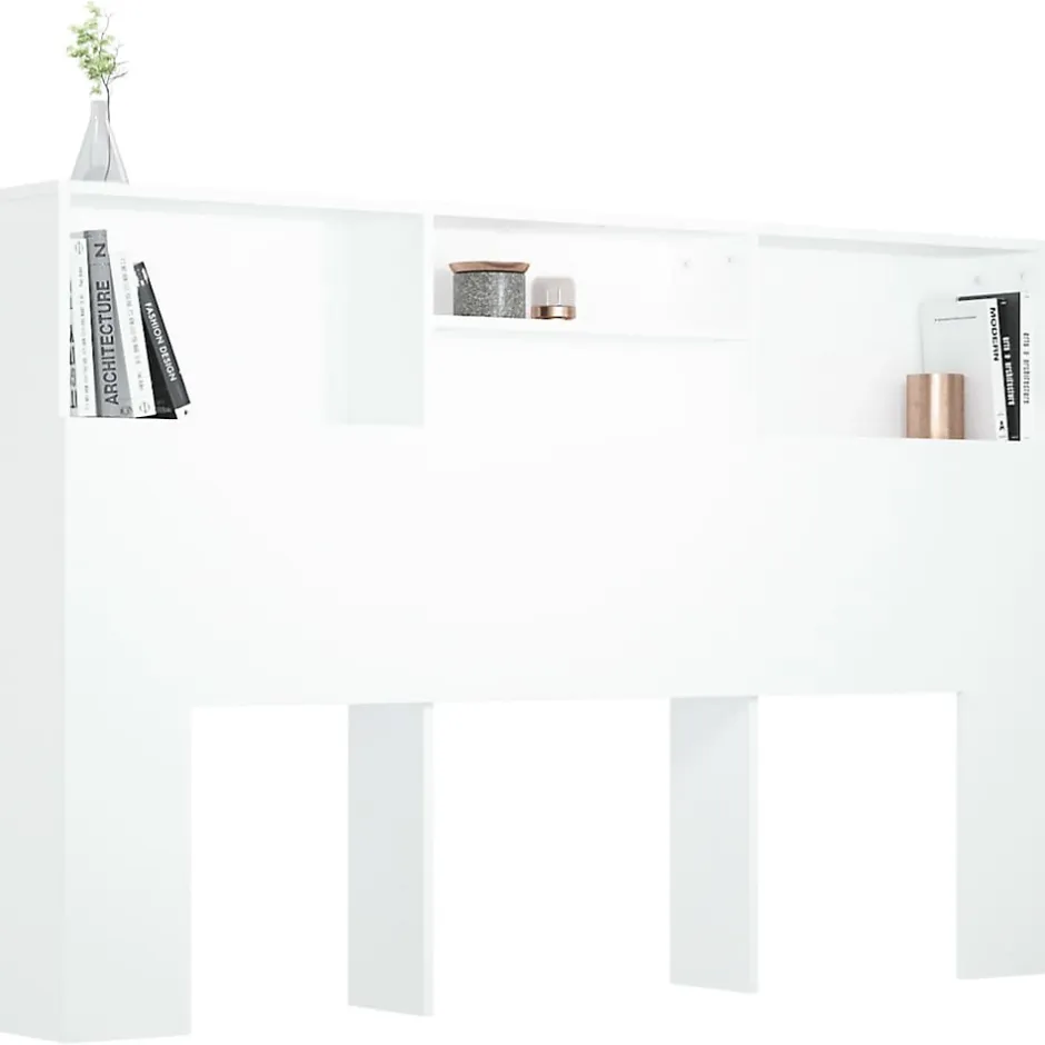 Vidaxl Armoire de tête de lit Blanc 160x19x103,5 cm 811871