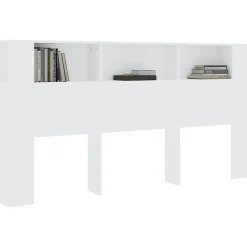 Vidaxl Armoire de tête de lit Blanc 200x18,5x104,5 cm 811952