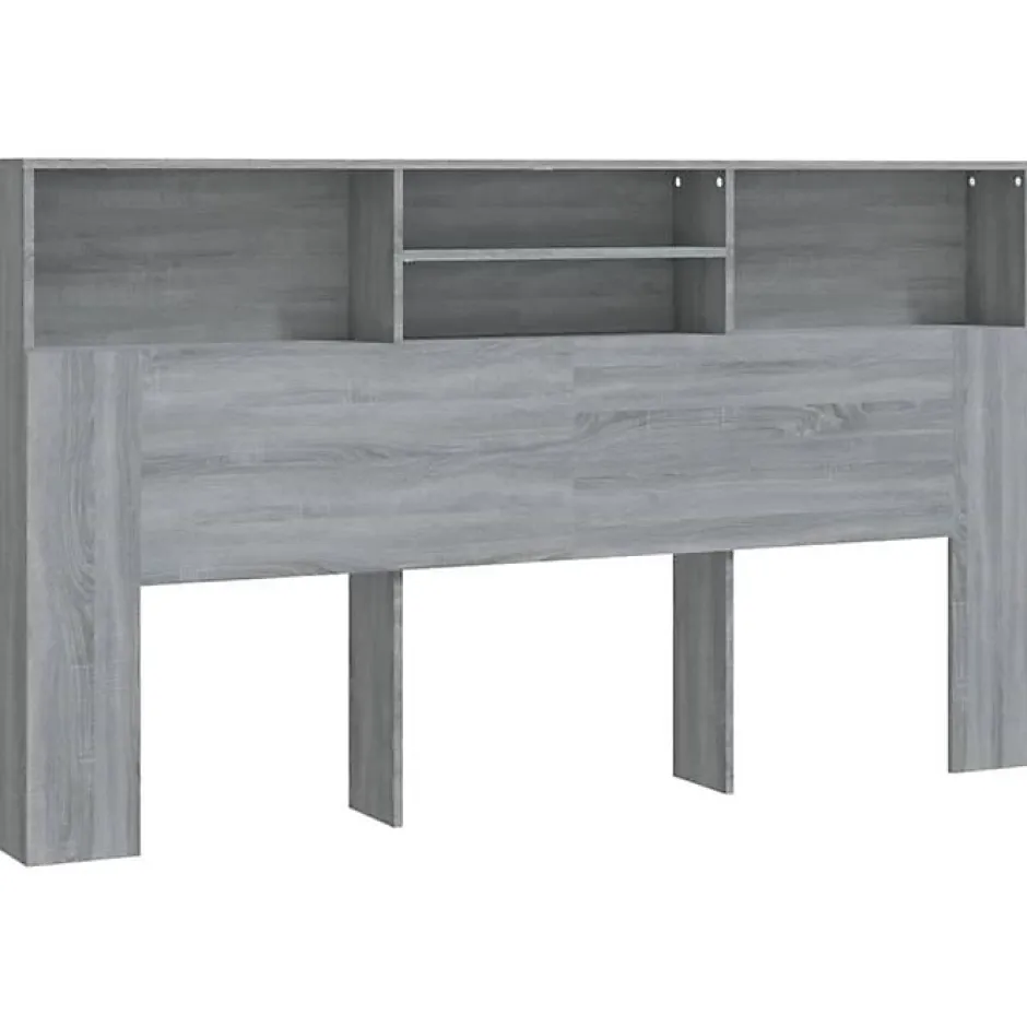 Vidaxl Armoire de tête de lit Sonoma gris 180x19x103,5 cm 817256 New