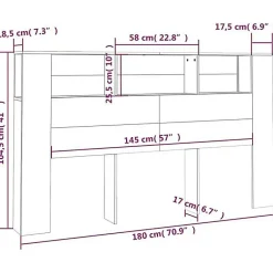 Vidaxl Armoire de Tête de Lit Murale Meuble de Chambre à Coucher Tête de Lit avec Rangement Accessoire de Lit Intérieur 811946 Hot