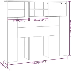 Vidaxl Armoire de tête de lit Blanc 120x19x103,5 cm New