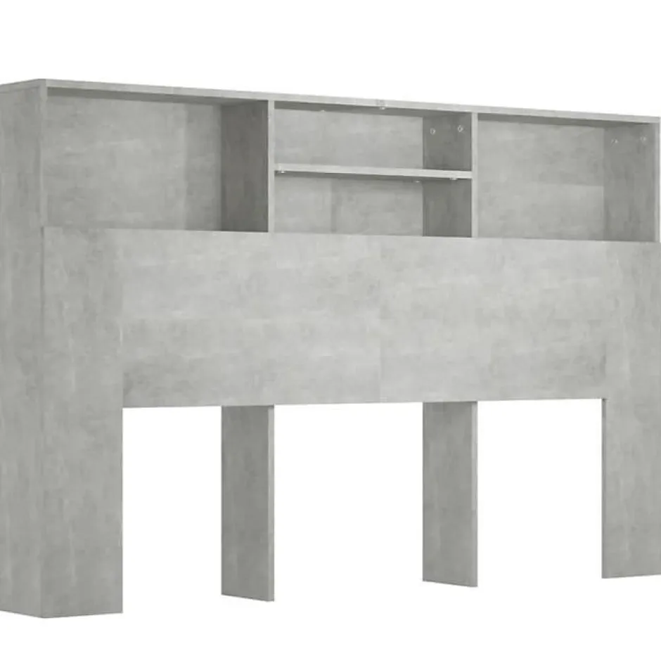 Vidaxl Armoire de tête de lit Gris béton 160x19x103,5 cm 811875