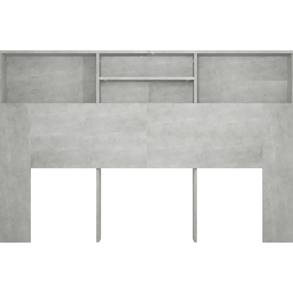 Vidaxl Armoire de tête de lit Gris béton 160x19x103,5 cm 811875