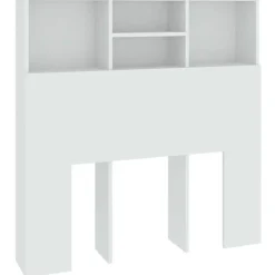 Vidaxl Armoire de tête de lit Blanc 100x19x103,5 cm 811844