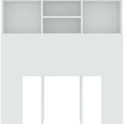 Vidaxl Armoire de tête de lit Blanc 100x19x103,5 cm 811844
