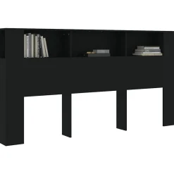 Vidaxl Armoire de tête de lit Noir 200x18,5x104,5 cm 811953