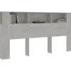 Vidaxl Armoire de tête de lit Gris béton 200x18,5x104,5 cm 811956 Best