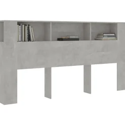 Vidaxl Armoire de tête de lit Gris béton 200x18,5x104,5 cm 811956 Best
