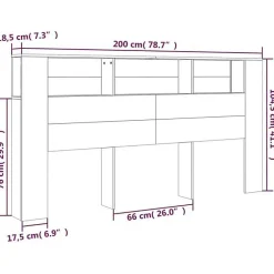 Vidaxl Armoire de tête de lit Gris béton 200x18,5x104,5 cm 811956 Best