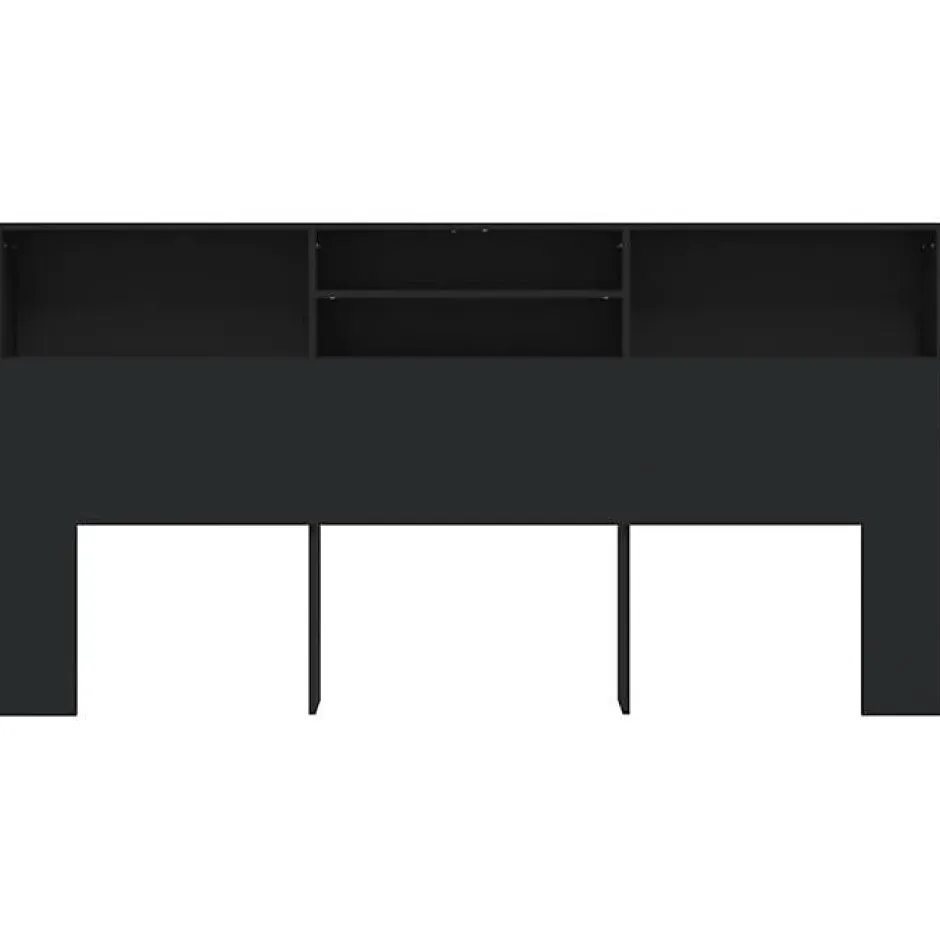 Vidaxl Armoire de tête de lit Noir 200x19x103,5 cm 811890