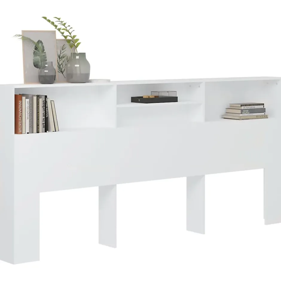 Vidaxl Armoire de tête de lit Blanc 220x19x103,5 cm 811898 Online