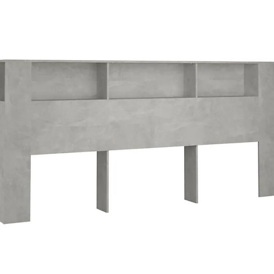 Vidaxl Armoire de tête de lit Gris béton 220x18,5x104,5 cm 811965 Discount
