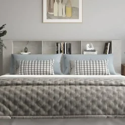Vidaxl Armoire de tête de lit Gris béton 220x18,5x104,5 cm 811965 Discount